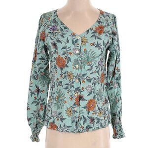 TAMGA Designs patterned button-up blouse, size small GOOD QUALITY!